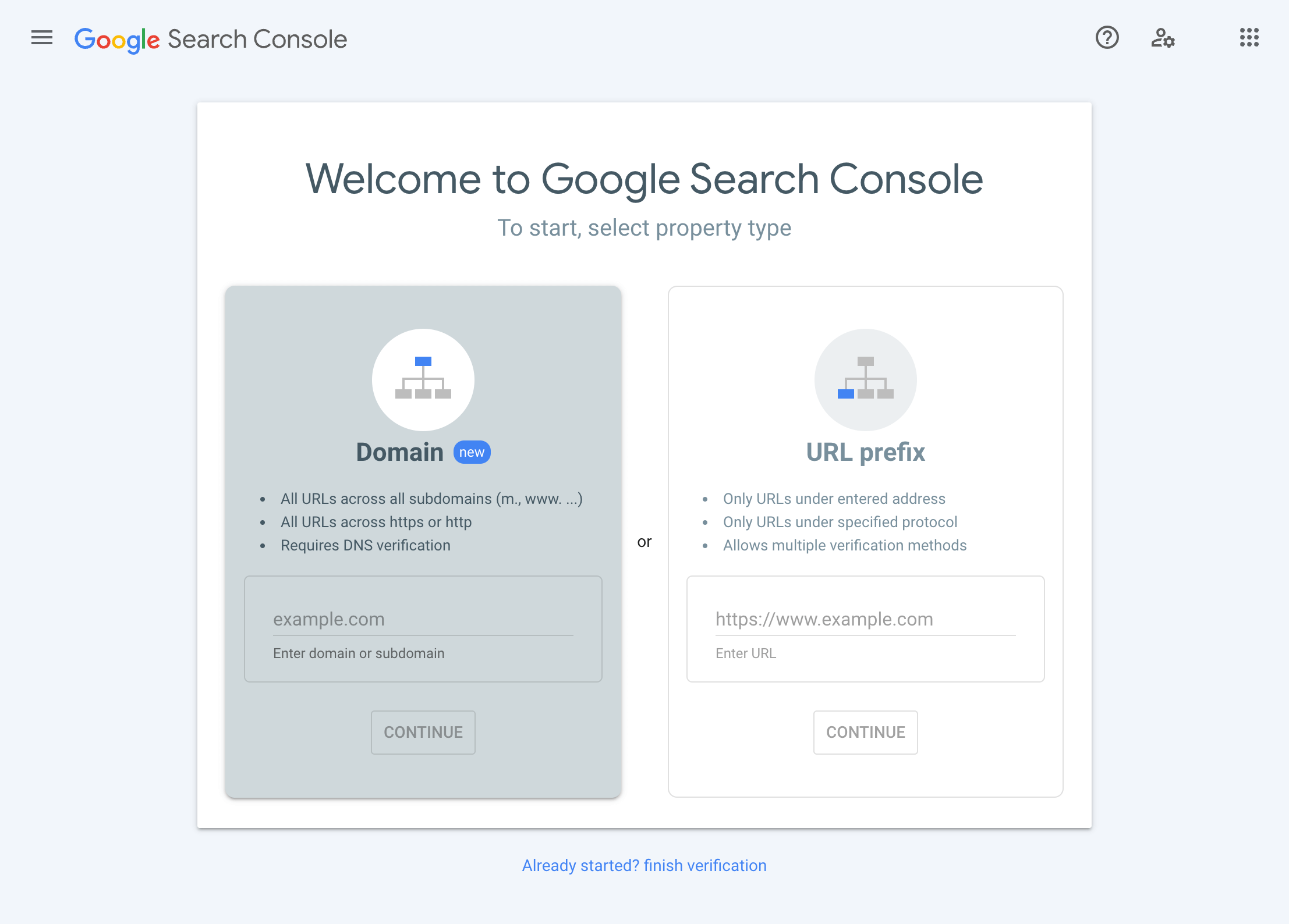 Google Search Console - Add property google search console - add property